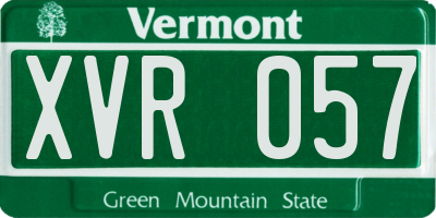 VT license plate XVR057
