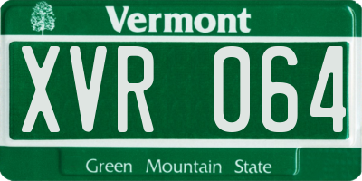 VT license plate XVR064
