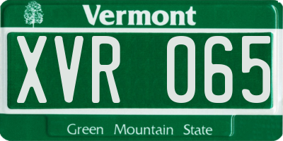 VT license plate XVR065