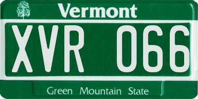 VT license plate XVR066