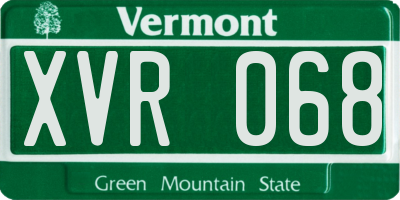 VT license plate XVR068