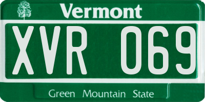 VT license plate XVR069
