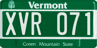 VT license plate XVR071