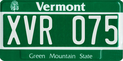 VT license plate XVR075