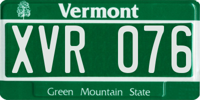 VT license plate XVR076