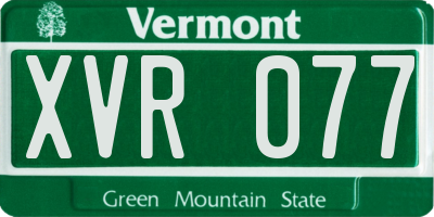 VT license plate XVR077