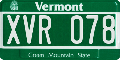 VT license plate XVR078