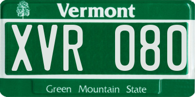 VT license plate XVR080