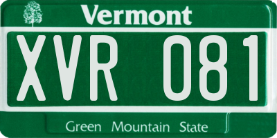 VT license plate XVR081