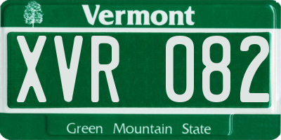 VT license plate XVR082