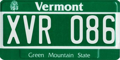VT license plate XVR086