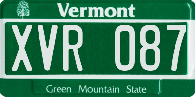 VT license plate XVR087