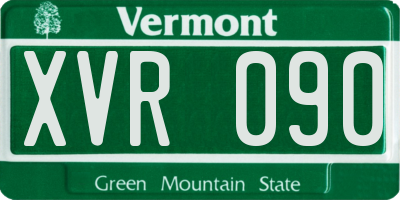 VT license plate XVR090