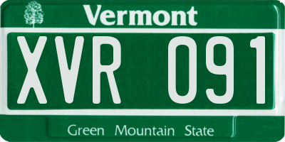 VT license plate XVR091