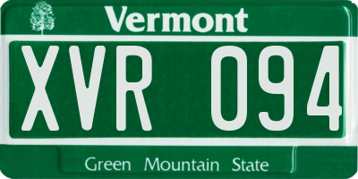VT license plate XVR094