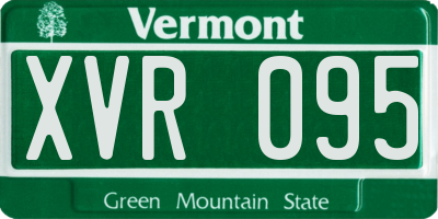 VT license plate XVR095