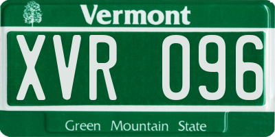 VT license plate XVR096