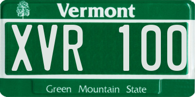 VT license plate XVR100
