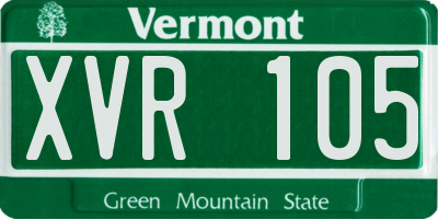 VT license plate XVR105