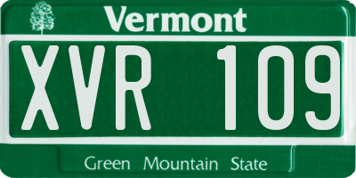 VT license plate XVR109