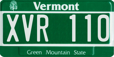 VT license plate XVR110