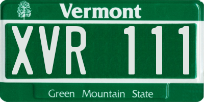 VT license plate XVR111