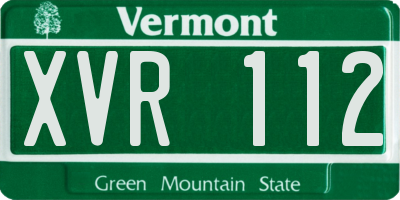 VT license plate XVR112