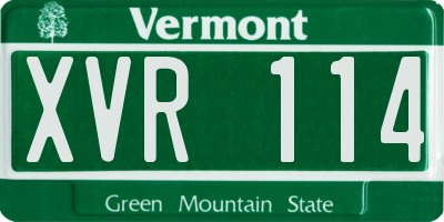 VT license plate XVR114