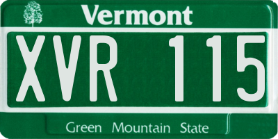 VT license plate XVR115