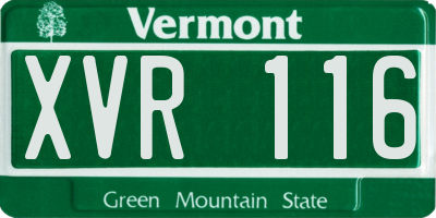 VT license plate XVR116