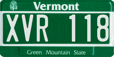 VT license plate XVR118