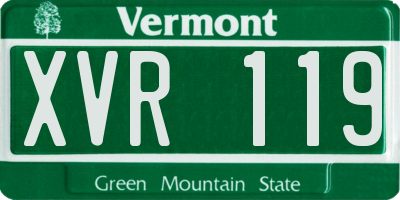 VT license plate XVR119