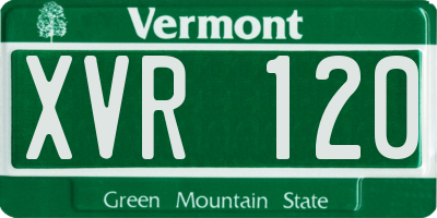 VT license plate XVR120