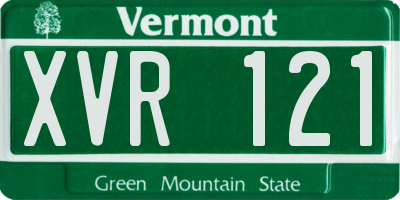 VT license plate XVR121