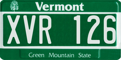VT license plate XVR126