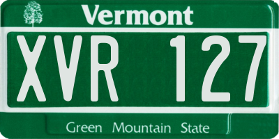 VT license plate XVR127