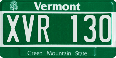 VT license plate XVR130