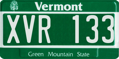 VT license plate XVR133