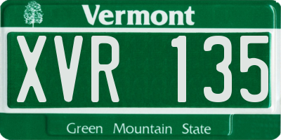 VT license plate XVR135