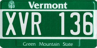 VT license plate XVR136
