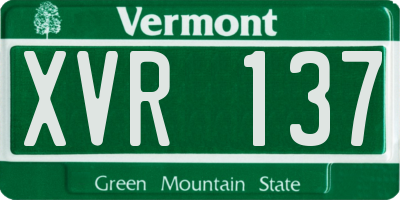 VT license plate XVR137
