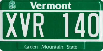 VT license plate XVR140
