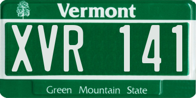 VT license plate XVR141