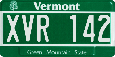 VT license plate XVR142