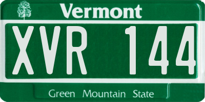 VT license plate XVR144