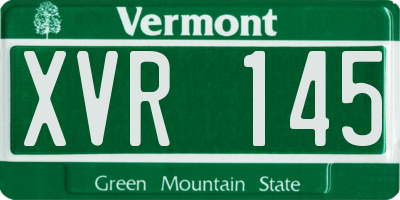 VT license plate XVR145