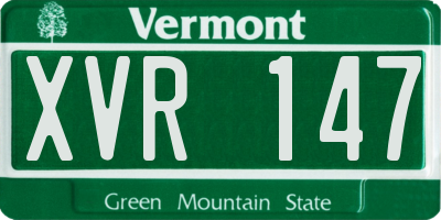 VT license plate XVR147