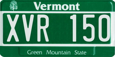 VT license plate XVR150