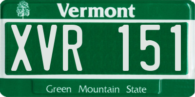 VT license plate XVR151
