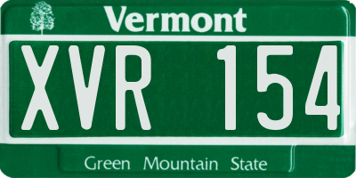 VT license plate XVR154